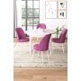 HANAH HOME Set Trpezarijski sto i 4 stolice Tor White Purple - slika 1