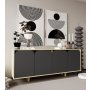 HANAH HOME Komoda Lazio Bohem 180 Sapphire Oak Anthracite - slika 2