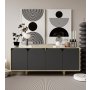 HANAH HOME Komoda Lazio Bohem 180 Sapphire Oak Anthracite - slika 1