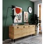 HANAH HOME Komoda Mirza Modern 180 Sapphire Oak - slika 2