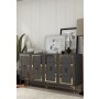 HANAH HOME Komoda Orion Anthracite Gold - slika 2