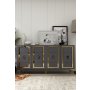 HANAH HOME Komoda Orion Anthracite Gold - slika 1