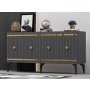 HANAH HOME Komoda Lenora Anthracite Gold - slika 2