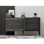 HANAH HOME Komoda Lenora Anthracite Gold - slika 3