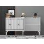 HANAH HOME Komoda Lenora White Silver - slika 3