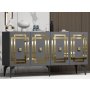 HANAH HOME Komoda Lotus Anthracite Gold - slika 2