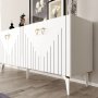 HANAH HOME Komoda Meda White Gold - slika 3