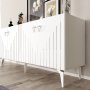 HANAH HOME Komoda Meda White Silver - slika 3