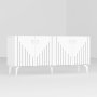 HANAH HOME Komoda Meda White Silver - slika 5
