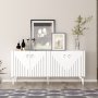 HANAH HOME Komoda Meda White Silver - slika 1