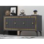 HANAH HOME Komoda Nova Anthracite Gold - slika 2