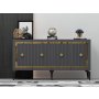 HANAH HOME Komoda Nova Anthracite Gold - slika 1