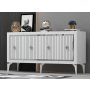HANAH HOME Komoda Nova White Silver - slika 2