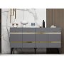 HANAH HOME Komoda Pelin Anthracite Gold - slika 1
