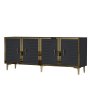 HANAH HOME Komoda Tuna 180 Anthracite Gold - slika 4