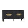 HANAH HOME Komoda Demet Anthracite Gold - slika 4