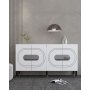 HANAH HOME Komoda Demet White Silver - slika 1
