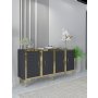 HANAH HOME Komoda Tuna Anthracite Gold - slika 2