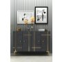 HANAH HOME Komoda Sina Anthracite Gold - slika 1