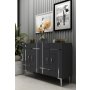 HANAH HOME Komoda Sina Anthracite Silver - slika 2