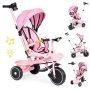 ECO TOYS 2u1 tricikl sa rotirajucim sedistem i sklopivom tendom Pink, ECOTOYS - slika 1