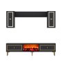 HANAH HOME TV polica Orion Fireplace Anthracite Gold - slika 3