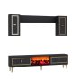 HANAH HOME TV polica Orion Fireplace Anthracite Gold - slika 4