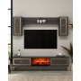 HANAH HOME TV polica Orion Fireplace Anthracite Gold - slika 1