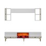 HANAH HOME TV polica Orion Fireplace White Gold - slika 5