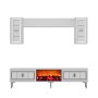 HANAH HOME TV polica Orion Fireplace White Silver - slika 3