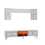 HANAH HOME TV polica Orion Fireplace White Silver - slika 4