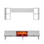 HANAH HOME TV polica Orion Fireplace White Silver - slika 5