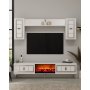 HANAH HOME TV polica Orion Fireplace White Silver - slika 1