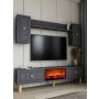 HANAH HOME TV polica Dario Bohem Fireplace Anthracite - slika 2