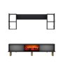 HANAH HOME TV polica Dario Bohem Fireplace Anthracite - slika 5