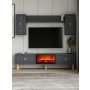 HANAH HOME TV polica Dario Bohem Fireplace Anthracite - slika 1