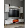 HANAH HOME TV polica Dario Bohem Fireplace White - slika 2