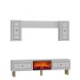 HANAH HOME TV polica Dario Bohem Fireplace White - slika 4