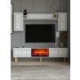 HANAH HOME TV polica Dario Bohem Fireplace White - slika 1