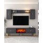 HANAH HOME TV polica Polen Bohem Fireplace Anthracite - slika 1