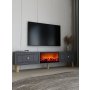 HANAH HOME TV polica Dario Bohem Fireplace - Anthracite - slika 2