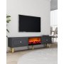 HANAH HOME TV polica Polen Bohem Fireplace - Anthracite - slika 2