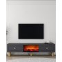 HANAH HOME TV polica Polen Bohem Fireplace - Anthracite - slika 1