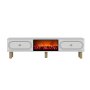 HANAH HOME TV polica Polen Bohem Fireplace - White - slika 3