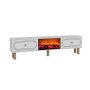 HANAH HOME TV polica Polen Bohem Fireplace - White - slika 4