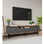 HANAH HOME TV polica Roma 180 Walnut Anthracite - slika 2