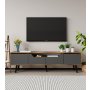 HANAH HOME TV polica Roma 180 Walnut Anthracite - slika 1