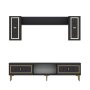 HANAH HOME TV polica Orion Anthracite Gold - slika 3