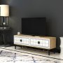 HANAH HOME TV polica Yuka 120 Sapphire Oak White - slika 2