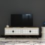 HANAH HOME TV polica Yuka 120 Sapphire Oak White - slika 1